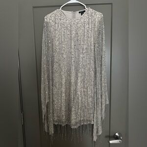 Nasty Gal Silver Sequin Mini Dress